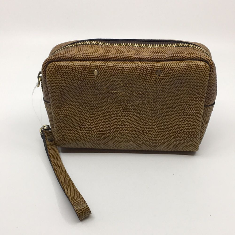 Patricia Nash Glena leather box wristlet  leather embossed NWT with *flaw*